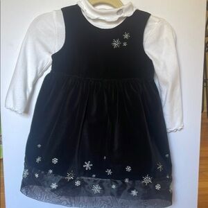 Old Navy Girls Black Velvet Dress Size 12-18 mos